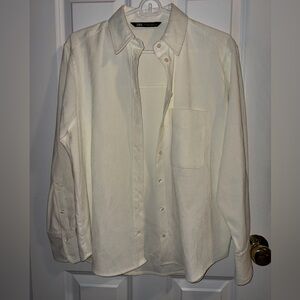Zara Women’s Off-White Button Down Shirt